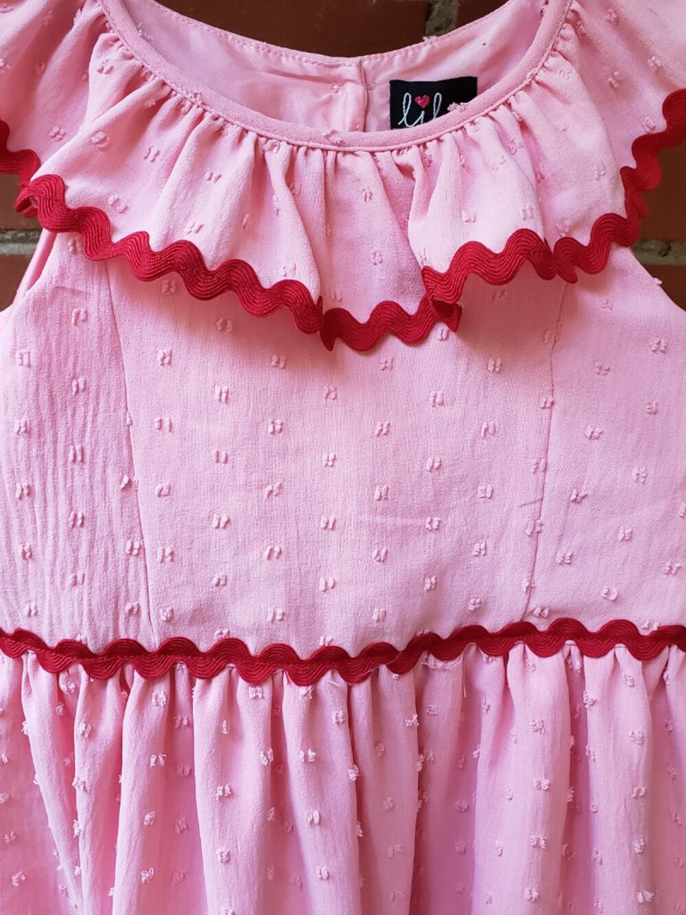BNWT LILT carnation pink fire engine red zig zag embellishment petticoat (6X)